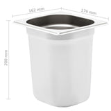 Gastronorm Containers 8 pcs GN 1/6 200 mm Stainless Steel 50909