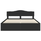 Bed Frame with Headboard Black 200 x 200 cm Solid Pine Wood 3412854