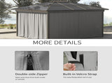 Set of Four 3 x 3m Gazebo Replacement Walls - Light Grey T3398P310861