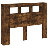 LED Headboard Smoked Oak 140x18,5x103,5 cm Engineered Wood 837348