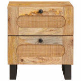 Bedside Cabinet Natural 40 x 33 x 46 cm Solid Mango Wood 4018042