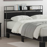 Storage Headboard with Shelf Black oak 120 cm Engineered wood 859630