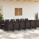 Garden Dining Set 13 pcs Brown Polt rattan 3378778