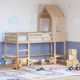 ZNTS Loft Bed with Ladder and Roof without Mattress 90x200 cm 3282030