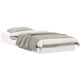 Bed Frame White 100 x 200 cm Solid Pine Wood 873386