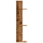 ZNTS Wall Corner Shelf Old Wood 36.5x36.5x140 cm Engineered Wood 852634