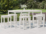 7 Piece Garden Bar Set White Solid Wood Pine 3154756