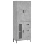 Highboard Concrete Grey 69.5x34x180 cm Engineered Wood 3199949