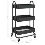 3-Tier Trolley Black 43x34x79 cm Steel 335865