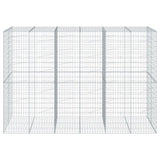 Gabion Basket with Cover 300x100x200 cm Galvanised Iron 3295229