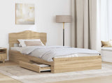 Bed Frame with Headboard Sonoma Oak 70 x 190 cm Engineered Wood 3413258