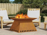 Fire Pit Brown 60 x 60 x 50 cm Weathering Steel 858925