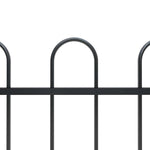 Garden Fence with Hoop Top Steel 1426x100 cm Black 277663