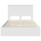Storage Bed with Headboard White 120 x 190 cm Engineered Wood 3409566