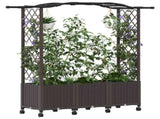 Raised Bed with Trellis and Roof Brown 164 x 40 x 144 cm PP 3423100