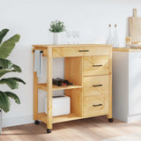 Kitchen Trolley MONZA 84x40x88.5 cm Solid Wood Pine 376115