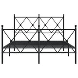 Metal Bed Frame without Mattress with Footboard Black 120x190cm 376517