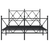 Metal Bed Frame without Mattress with Footboard Black 120x190cm 376517