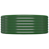Garden Raised Bed Galvanised Steel 100x100x36 cm Green 318983