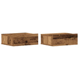 Floating Nightstands 2 pcs Old Wood 40x32x15 cm Engineered Wood 861120