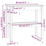 Console Table 80x40x75 cm Solid Wood Pine 814304
