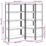 2 Piece 5-Layer Shelves Set Blue Steel&Engineered Wood 3307613