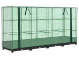 Raised Bed with Greenhouse Cover Rattan Look 160x40x123 cm 4015812