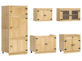 Cabinet SKI 9 pcs Honey Brown Solid Pine Wood 3392650