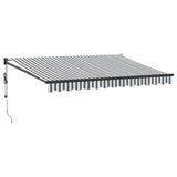 Retractable Awning Anthracite and White 3.5x2.5 m Fabric&Aluminium 3216119