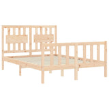 Bed Frame without Mattress Double Solid Wood Pine 3192401