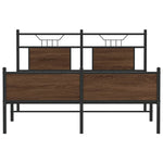 Bed Frame without Mattress Brown Oak 150x200 cm King Size Engineered Wood 4107036