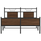 Bed Frame without Mattress Brown Oak 150x200 cm King Size Engineered Wood 4107036