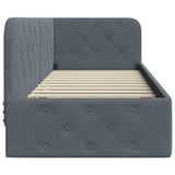 Corner Bed Frame with Headboard Dark Grey 80 x 200 cm Velvet 42016514
