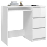 ZNTS Desk High Gloss White 90x45x76 cm Engineered Wood 801379