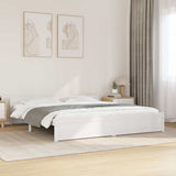 Bed Frame without Mattress White Solid Wood 180x200 cm Super King 815060