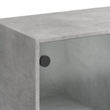 Highboard with Doors Concrete Grey 68x37x142 cm Engineered Wood 3295860