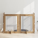 Dog Gate with Stands 4 pcs Artisan Oak 80 x 100 cm 892048