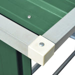 Garden Log Storage Shed Galvanised Steel 163x83x154 cm Green 47089