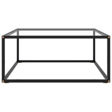 Coffee Table Black with Tempered Glass 80x80x35 cm 322875