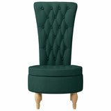 Slipper Chair Dark Green 56.5 x 70 x 110 cm Fabric 42020682