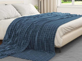 Throw Blankets 6 pcs Navy Blue 240 x 220 cm Fleece 42016959