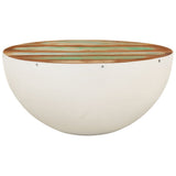 Bowl-shaped Coffee Table White 50x24 cm Solid Wood Reclaimed 352020