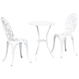 Garden Bistro Set 3 pcs White Aluminium 42002388