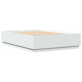 Bed Frame with LED without Mattress White 150x200 cm King Size 3209604