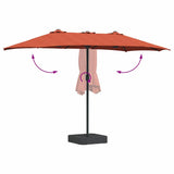 Garden Parasol Terracotta 385 x 209 x 244 cm Polyester 42003288