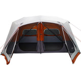 Family Tent with LED 10-Person Light Grey and Orange Quick Release 94303