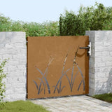 Garden Gate 85x100 cm Corten Steel Grass Design 153221