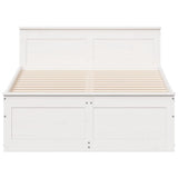 Bed Frame without Mattress with Headboard White 120x190 cm Small Double Solid Wood Pine 3308784