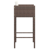 Bar Stool Set of 4 Brown Poly Rattan Counter Height Lightweight 316675