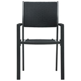 Garden Dining Set Black Powder-Coated Steel Standard Durable 3099263